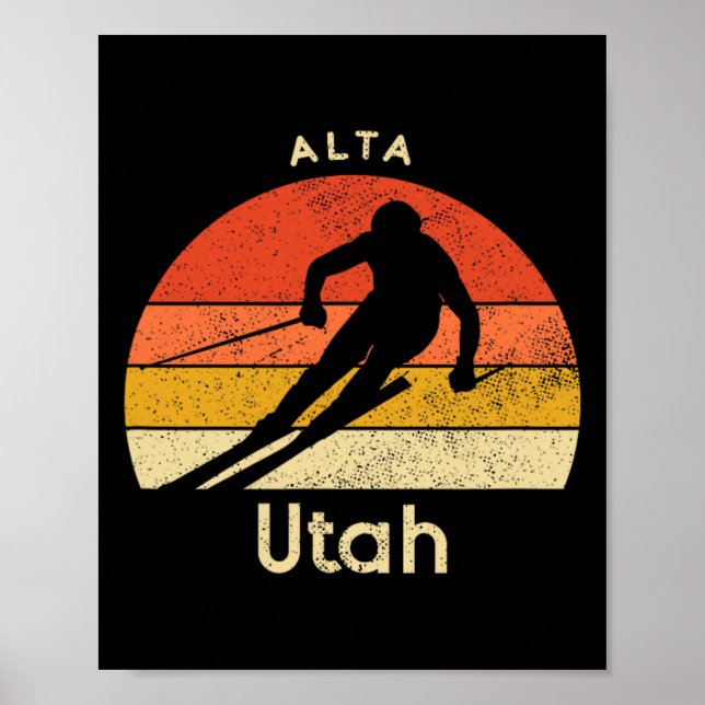 Vintage Ski Alta Utah Mountain  Poster (Front)