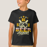 Vintage ski beer repeat distress funny skiing snow