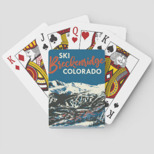 Vintage Ski Breckenridge Poster Blue Playing Cards