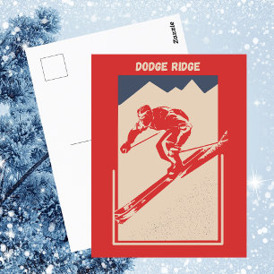 Vintage Ski California Mountain Resort Dodge Ridge Postcard
