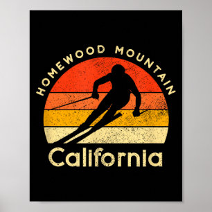 Vintage ski homewood mountain california poster