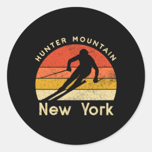 Vintage Ski Hunter Mountain New York Mountain Classic Round Sticker