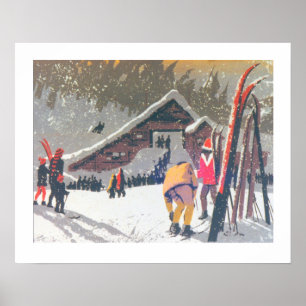 Vintage ski  image, Ready to ski Poster