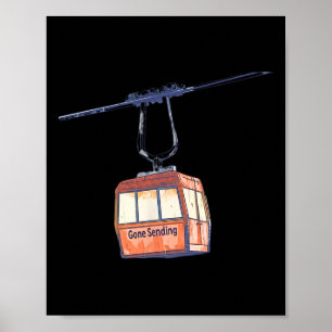 Vintage Ski Lift - Snowboarding Gone Sending  Poster