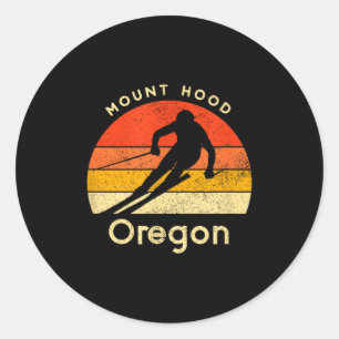 Vintage ski mount hood oregon mountain classic round sticker
