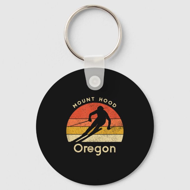 Vintage Ski Mount Hood Oregon Mountain  Keychain (Front)