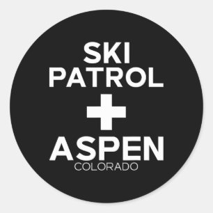 Vintage Ski Patrol Aspen T Shirt Snowboarding Skii Classic Round Sticker