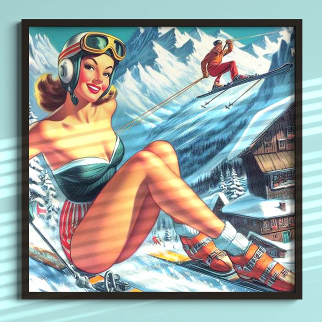 Vintage Ski Pin Up Poster (Creator Uploaded)