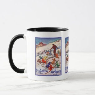 Vintage Ski Poster, Arlberg, St Anton Mug