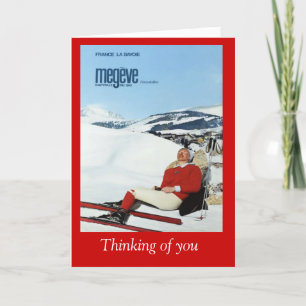 Vintage Ski Poster, France Savoie, Megeve Card