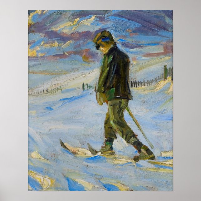 Vintage Ski poster,  Nordic skiing Poster (Front)