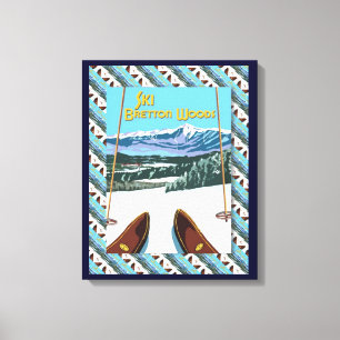 Vintage Ski poster,  Ski Bretton Woods Canvas Print