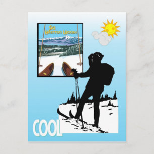 Vintage Ski Poster,  Ski Bretton Woods Postcard