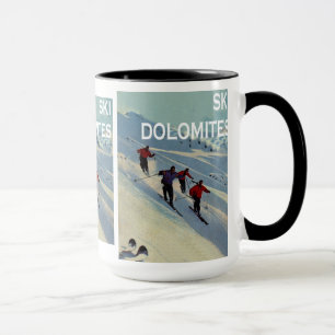Vintage Ski posters, Ski Dolomites Mug