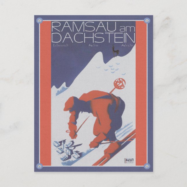 Vintage Ski Ramsau am Dachstein Postcard (Front)