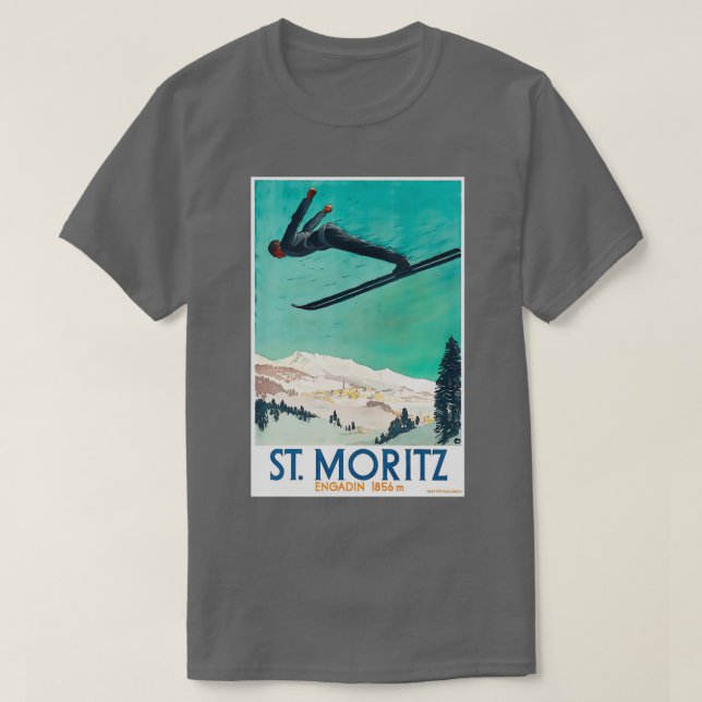 Vintage Ski Saint Moritz T-Shirt (Design Front)