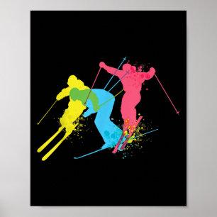 Vintage Ski Skiing Gifts For Men, Women, Kids Poster
