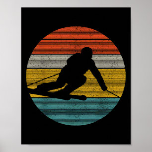 Vintage Ski Winter Sports Racing Downhill Skier Gi Poster