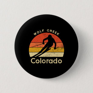 Vintage Ski Wolf Creek Colorado Mountain 2 Inch Round Button