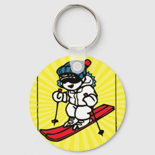 Vintage Skiing Design   skiing lover   skiing gift Keychain
