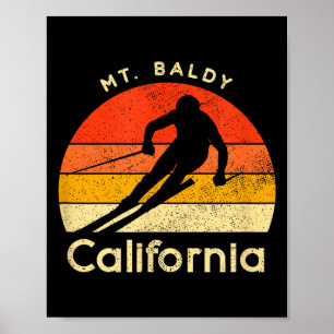 Vintage skiing mt baldy california poster
