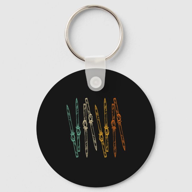 Vintage Skiing Retro Ski  Keychain (Front)