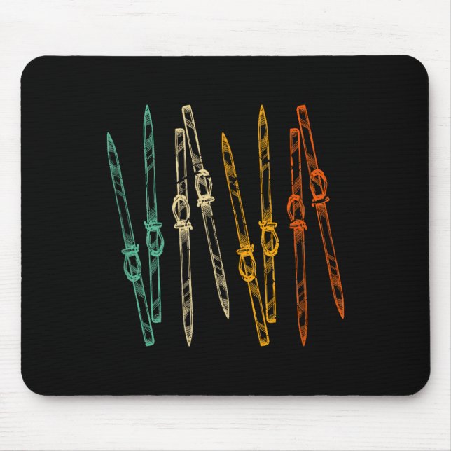 Vintage skiing retro ski  mouse pad (Front)