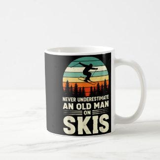Vintage skiing shirt underestimate an old man on coffee mug