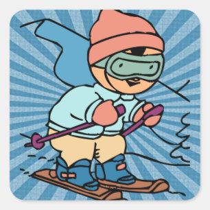 Vintage Skiing   skiing lover   skiing funny   ski Square Sticker