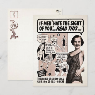 Vintage Skinny Dame Ad Postcard