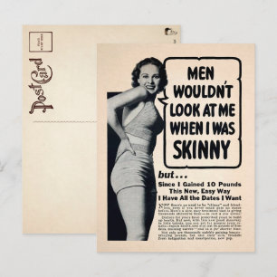 Vintage Skinny Girl Advertisement Postcard 