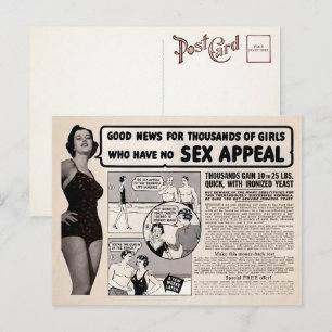 Vintage Skinny Girl Comic Advertisement Postcard