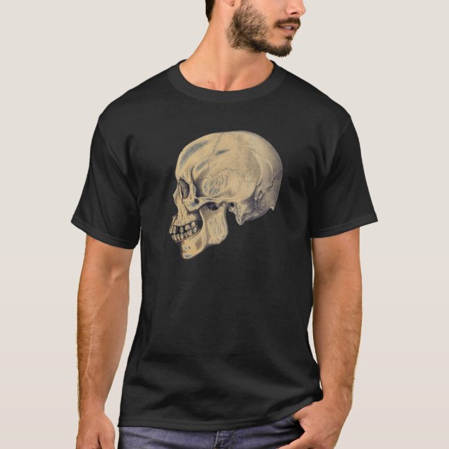 Vintage Skull Anatomy Illustration T-Shirt (Front)