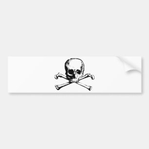 Vintage Skull and Crossbones Bumper Sticker