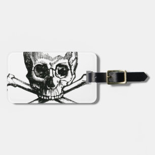 Vintage Skull and Crossbones Luggage Tag