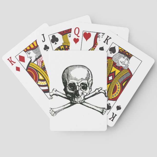 Vintage Skull and Crossbones Playing Cards (Back)