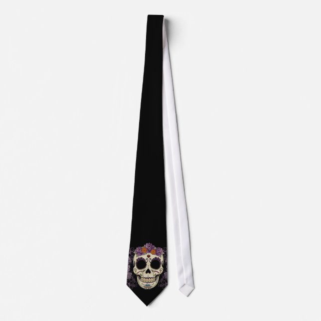 Vintage Skull and Roses #2 Tie (Front)