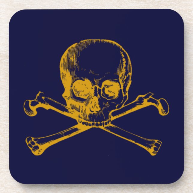 Vintage Skull & Crossbones Coaster (Front)