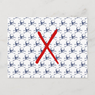 Vintage Skull & Crossbones Postcard