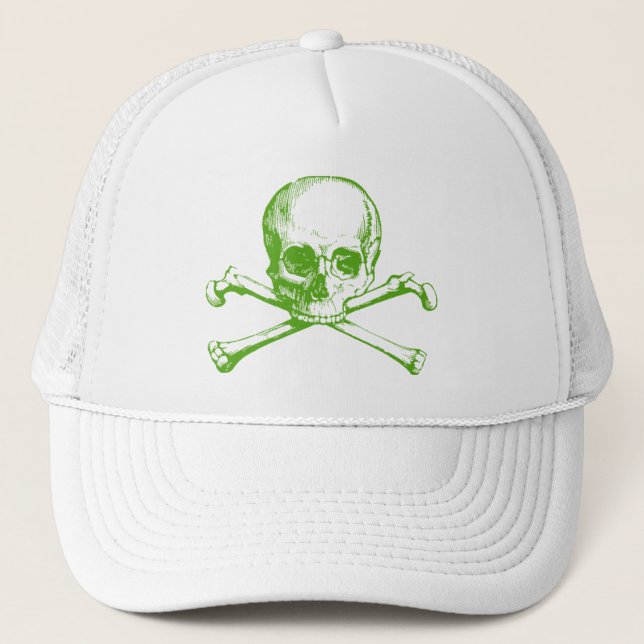 Vintage Skull & Crossbones Trucker Hat (Front)