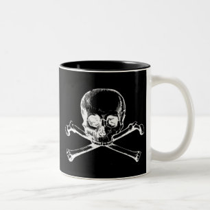 Vintage Skull & Crossbones Two-Tone Coffee Mug
