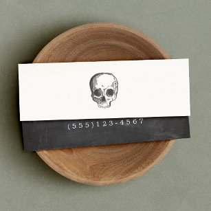 Vintage Skull Etching Calling Card