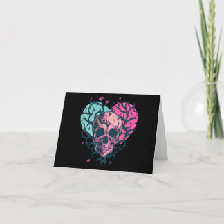 Vintage Skull Heart & Branches Card