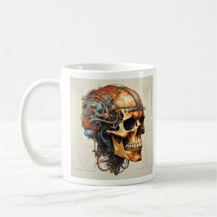 vintage skull human anatomy mug