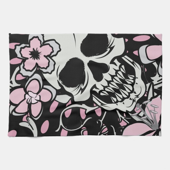 Vintage Skull Kitchen Towel (Horizontal)