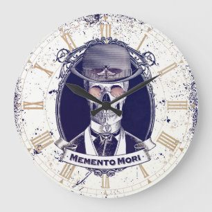 Vintage Skull Memento Mori wall clock