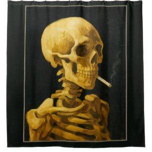 Vintage Skull Smoking – Unique Van Gogh Inspired
