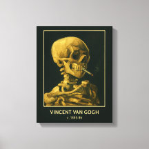 Vintage Skull Smoking – Unique Van Gogh Inspired 