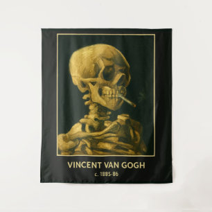 Vintage Skull Smoking – Unique Van Gogh Inspired  Tapestry
