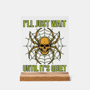 Vintage Skull Spider Funny Halloween T-Shirt Desig Acrylic Sign